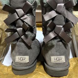 UGG Bailey Bow Grey Boots