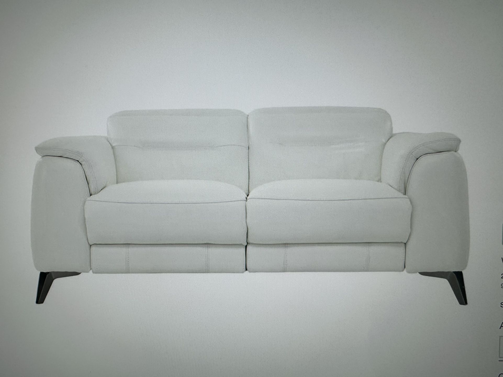 Anabel White Leather Power Reclining Loveseat
