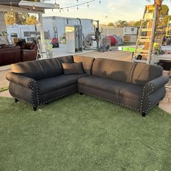(2) Piece Set Of Black Couches (Very Dirty)