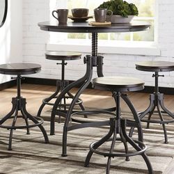 Odium Brown Counter Height Dining Table and Bar Stools (Set of 5) 