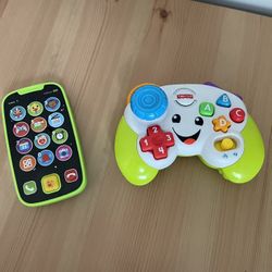 Fisher Price Little Gamer Controller Lights Up & Sounds Plus Baby Toddler Play Phone 