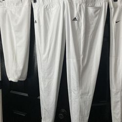 4 - Pair Baseball Pants - ALL WHITE