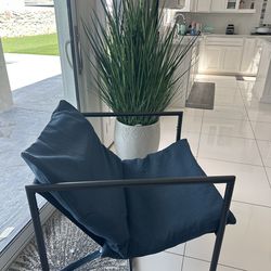 XL Accent chair modern navy blue fabric sling comfy living room bedroom sofa decor silla apartment