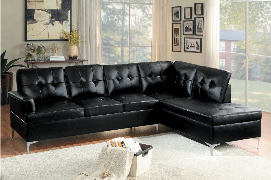 Black Sectional Chrome Legs