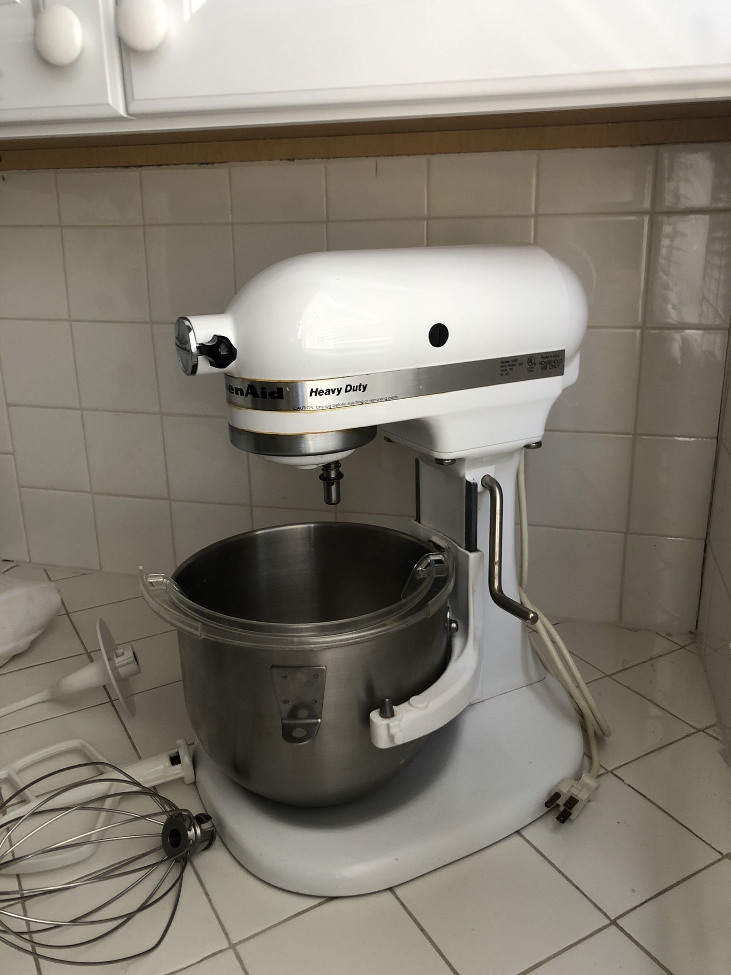 Kitchenaid Heavy Duty Stand Mixer K5SS White With Attachments 10