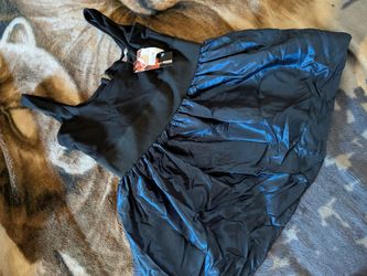 Black Satin Skirt Cami Dress with Tags