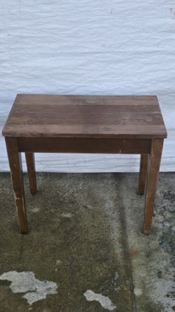 Vintage Mid Century Piano Bench With Storage