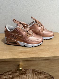 Nike Air Max 90 Rose Gold Girls Sneakers Size 11C