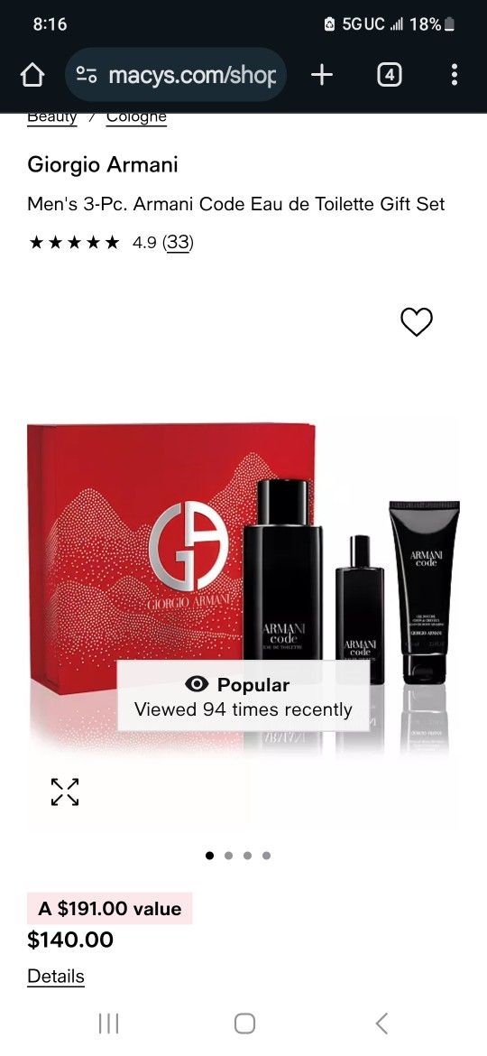 Giorgio Armani Cologne Gift Set