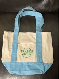 Trader Joe’s tote bag pastel blue