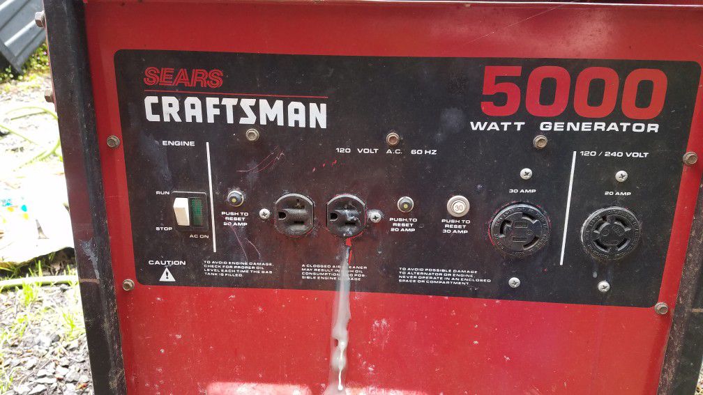 Craftsman 5000 generator for parts