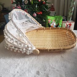 Bamboo Woven Food Tent & Plate Cover for Outdoor Picnic


