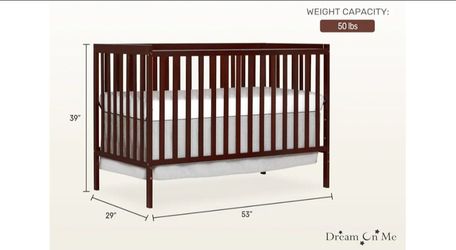 Dream On Me Synergy 5-In-1 Convertible Crib In Espresso, JPMA & Greenguard Gold Certified, Constructed out of solid New Zealand Pine Wood, Features 3 
