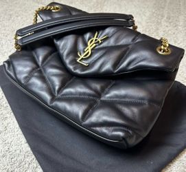 YSL Black Puffer Shoulder Bag with Gold Chain Strap condition 9/10