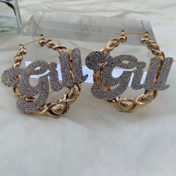 Custom Bamboo Earrings XO Bamboo Gold Jewelry Diamond 