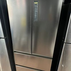 Haier Refrigerator French Door 28” Wide In Stainless Steel 