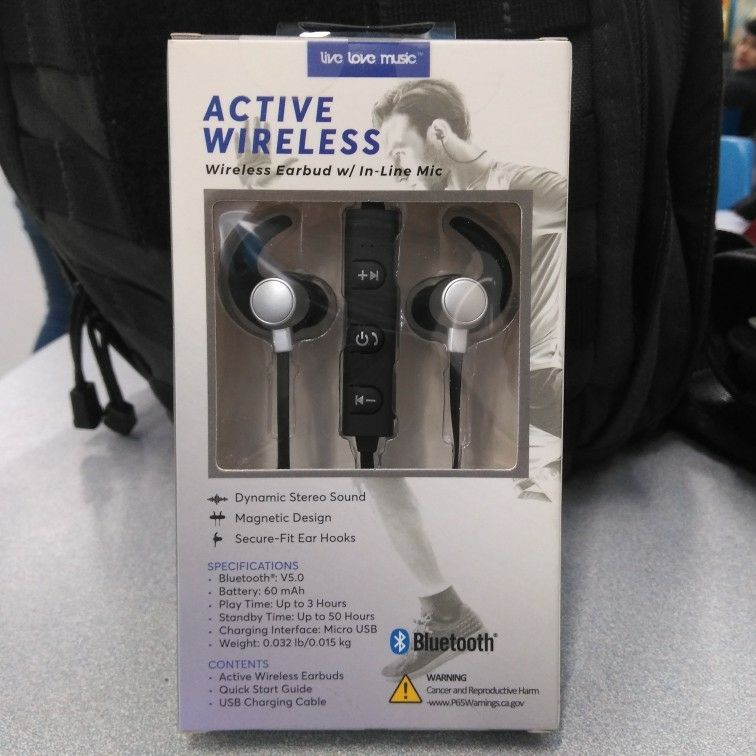 Brand New 5.0 Bluetooth Wireless Earbuds With Inline Mic/ Controls