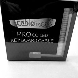 CableMod Pro Coiled Keyboard Cable White Color Type C