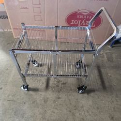 double-layer rolling utility cart Built to work hard and stay clean.