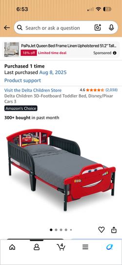 Toddler bed with mattress