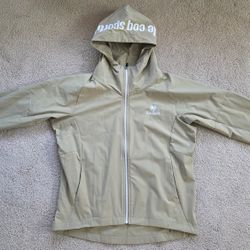 Le Coq Sportif Lightweight Polyester Windbreaker Jacket Womens Size Medium Beige Color