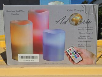Adoria Color Changing Flameless Real Wax Candles Set