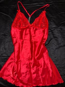 Red satin dress size S