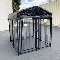 $135 (New in box) Heavy duty kennel with cover dog cage crate pet playpen (4’l x 4’w x 4.5’h) 
