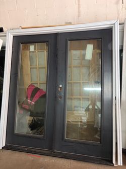 Black White Double Exterior Door 72 x 80
