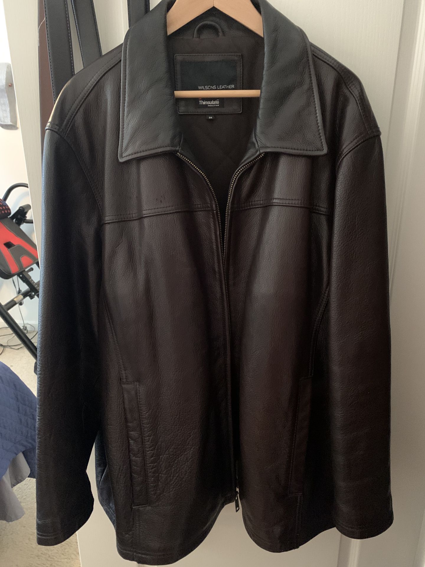 Wilson Leather 3X Brown coat  fits like a 2XL