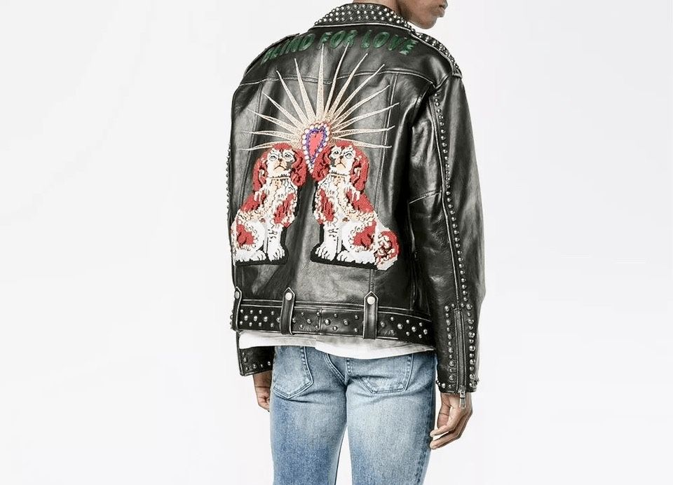 Gucci Mens Leather Biker Jacket Coat 48 Medium