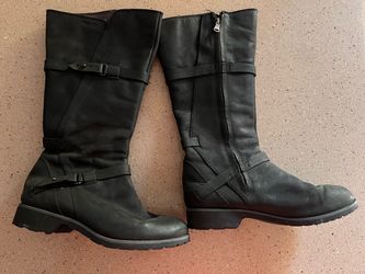 Genuine leather Teva De La Vina tall waterproof boots size youth girls 5 in black