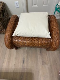 Wicker chair and ottoman