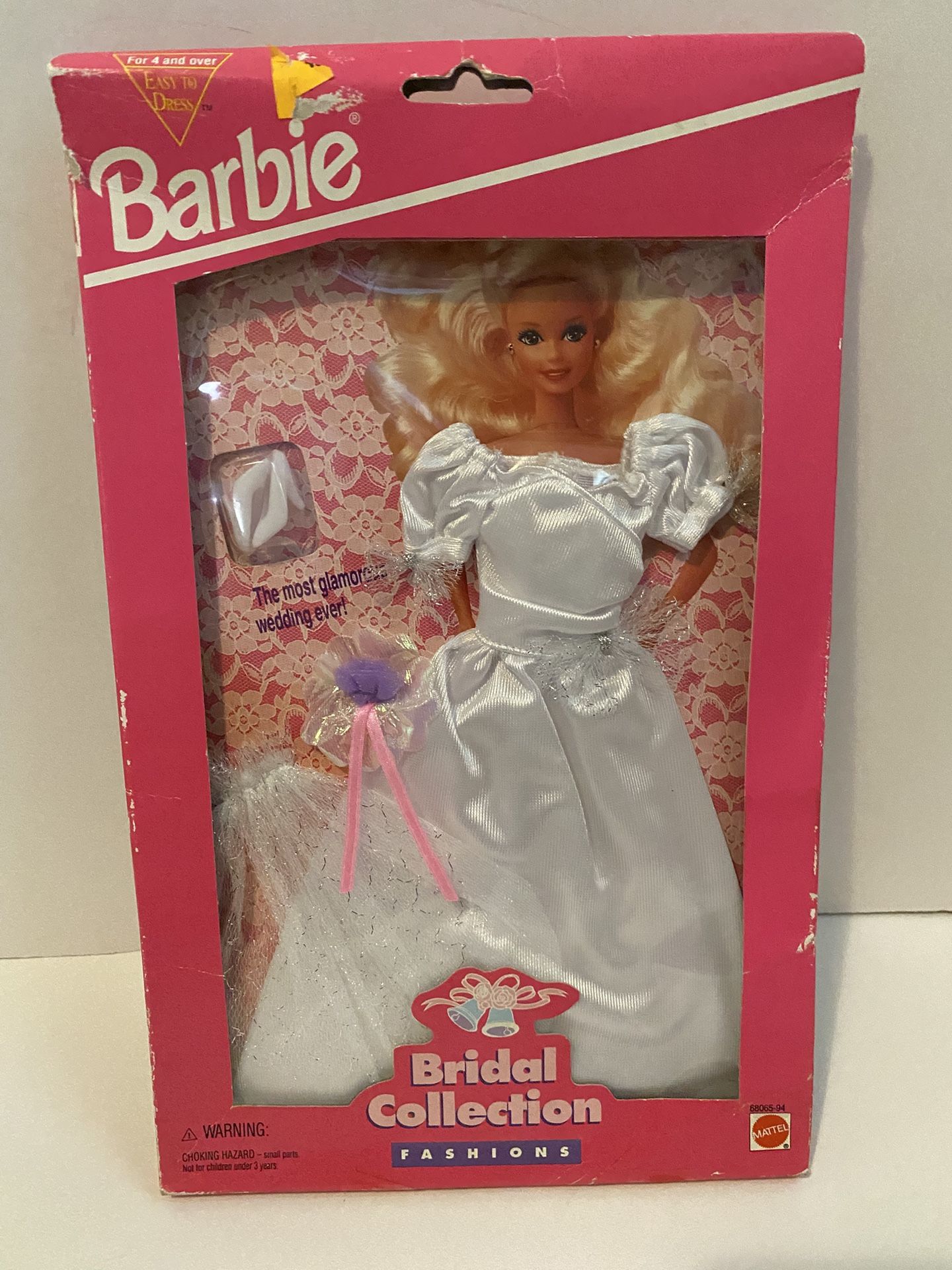Vintage 1995 Barbie Bridal Collections Fashions 68065-94 Wedding Dress and Accessories