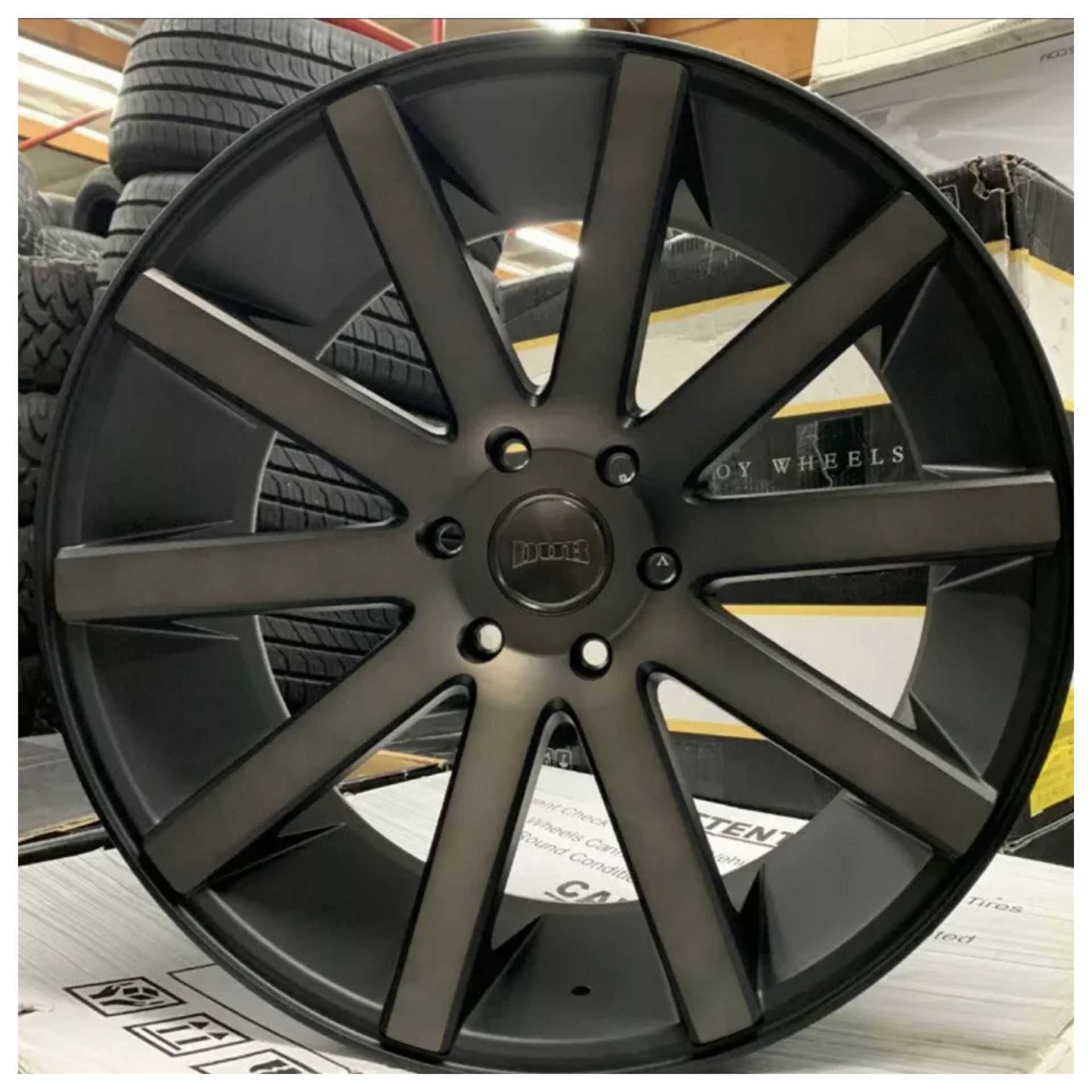22” inch BLACK DUB Wheels S121 Shot Calla GMC Tahoe Suburban Escalade Silverado Rims