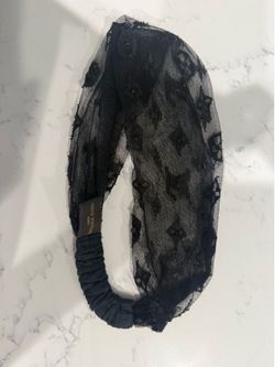 Louis Vuitton black lace rhinestone headband