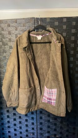 Olive Suede Jacket with Fleece Lining