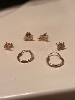 Gold and silver earrings