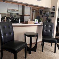 Faux Leather High Back Black Chairs!