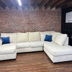 Delivery Available white U shape sectional sofa couch