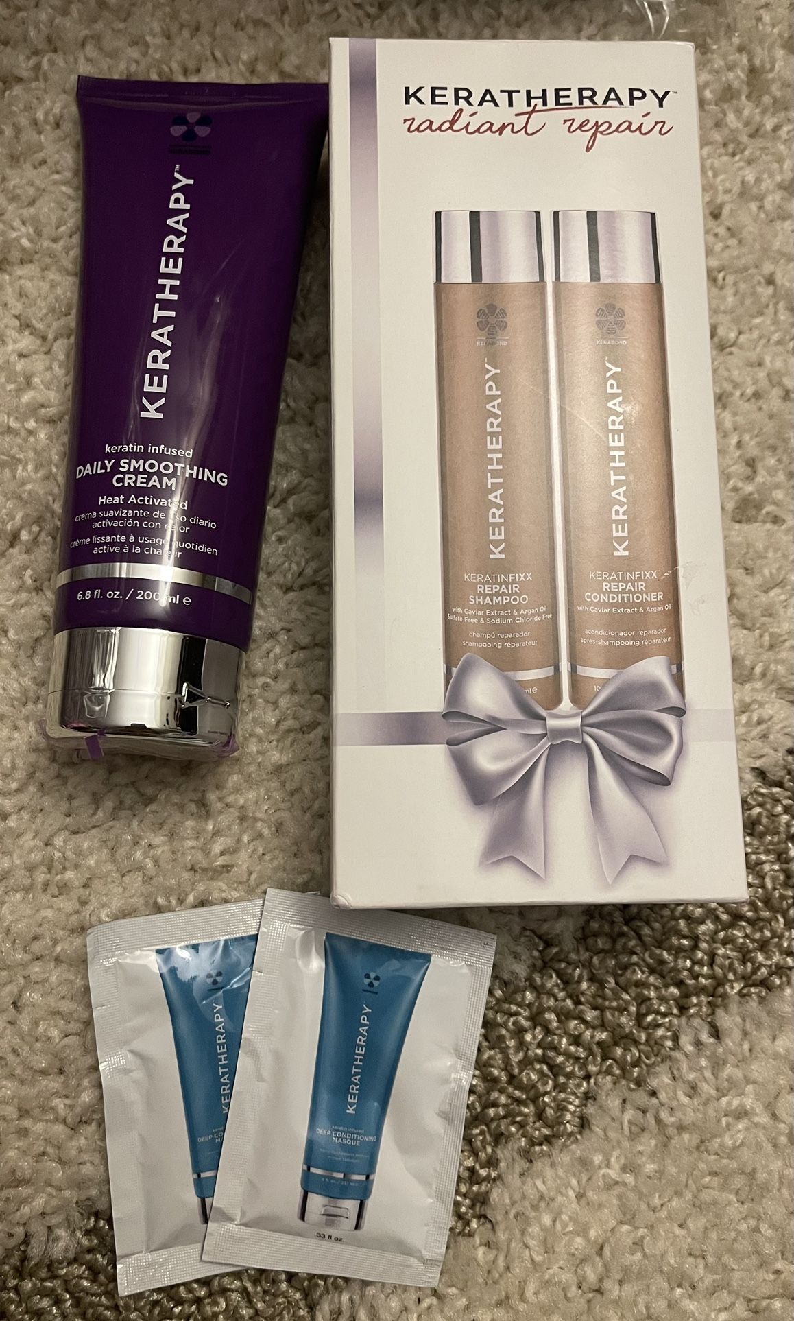 Keratherapy Set- Shampoo & conditioner & Daily Smoothing Cream