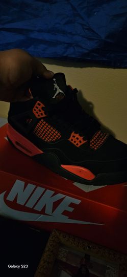 Air Jordan 4 Black Orange Sneakers