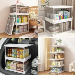 3-Pack Clear Stackable Storage Bins with Lids