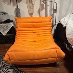 Togo Chair Dupe - Orange Leather Material