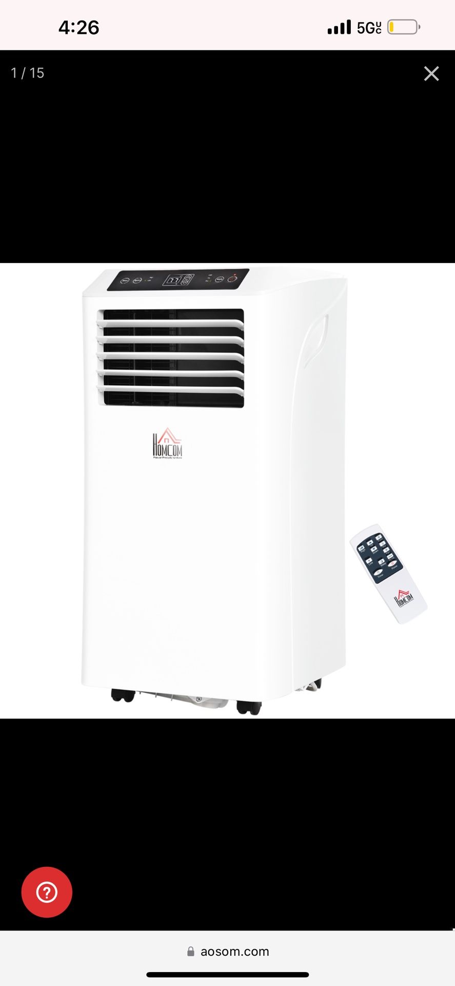 New in box 10000 BTU Mobile Portable Air Conditioner with Cooling, Dehumidifier, Ventilating, Remote Control, 24-Hour Timer, Portable AC Unit for Bedr