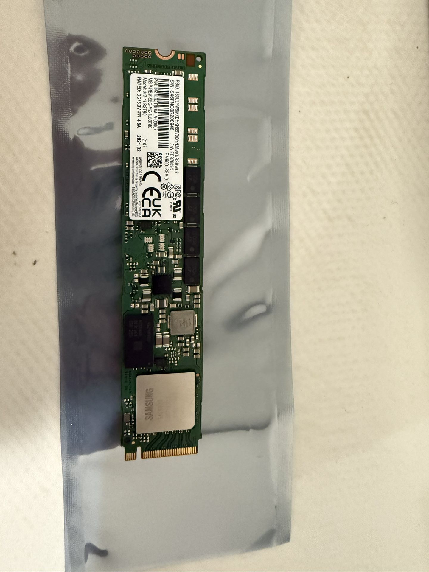 Samaung PM983 3.84T Enterprise Grade SSD
