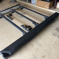 Jeep Wrangler JL Unlimited hard top roof racks with 270 OVS awning and shower awning 