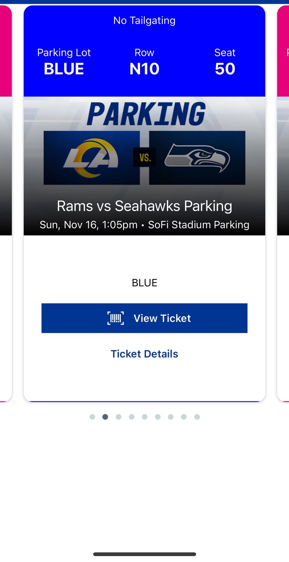 Blue Zone Parking Sofi Stadium 11/16