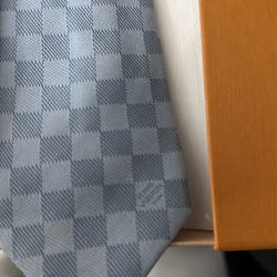 Louis Vuitton Mens Damier Tie - Light Blue Men's designer Dress