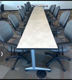 Steelcase Commercial grade mobile training classroom tables office desks